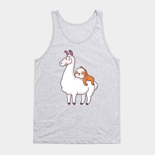 Best Friends - Llama and Sloth Tank Top by zoljo